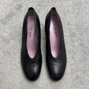 Taryn Rose Leather Block Heels Pump Womens 42 US 11 Black Round Toe Classic Work